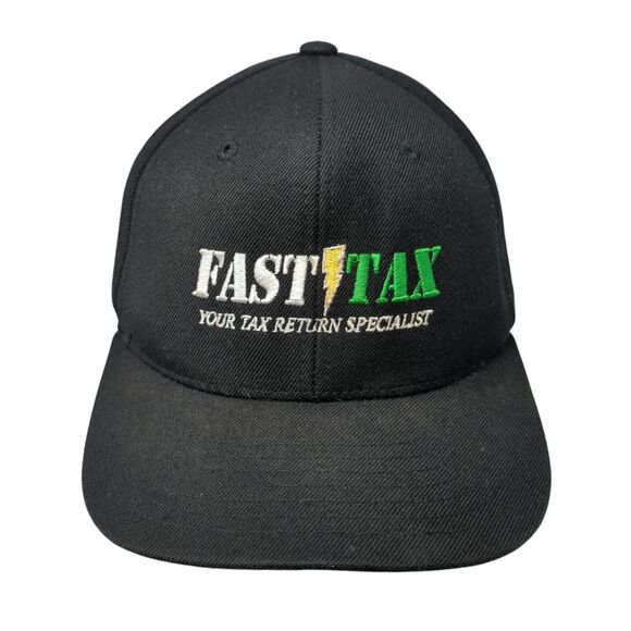 Fast Tax Snapback Hat Black One Size Adjustable Embroidered 6 Panel KB ETHOS - Picture 1 of 9